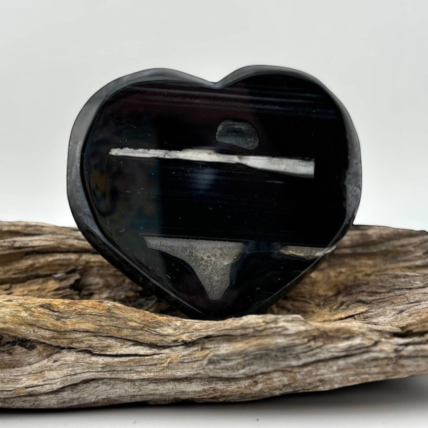 Black Druzy Agate Heart