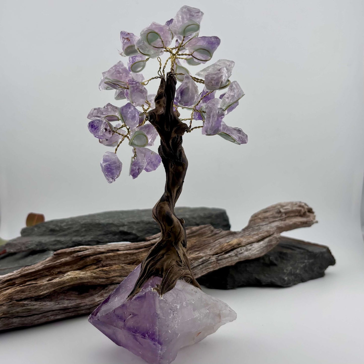 Amethyst Crystal Tree on Amethyst Rough Point