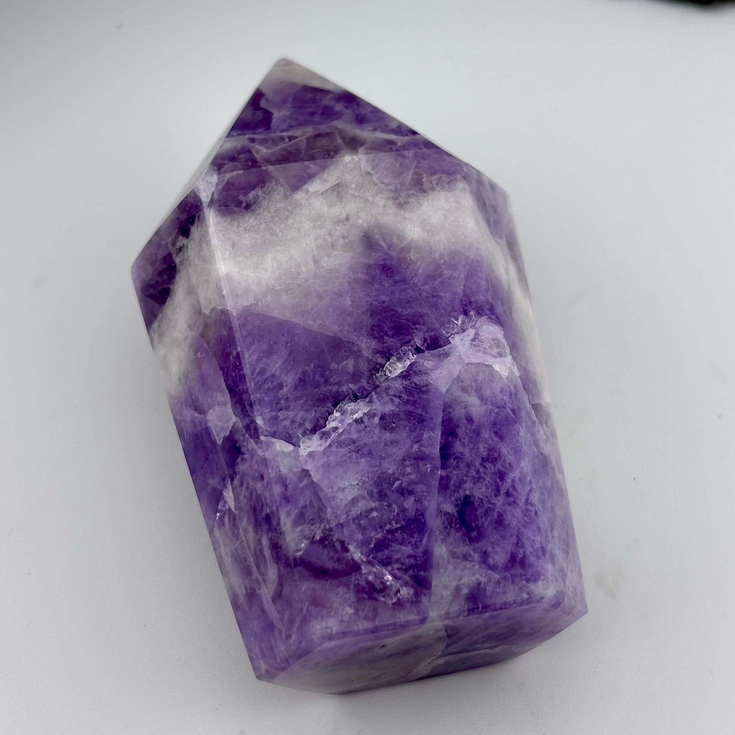 Brazilian Chevron Amethyst Polished Point Tower