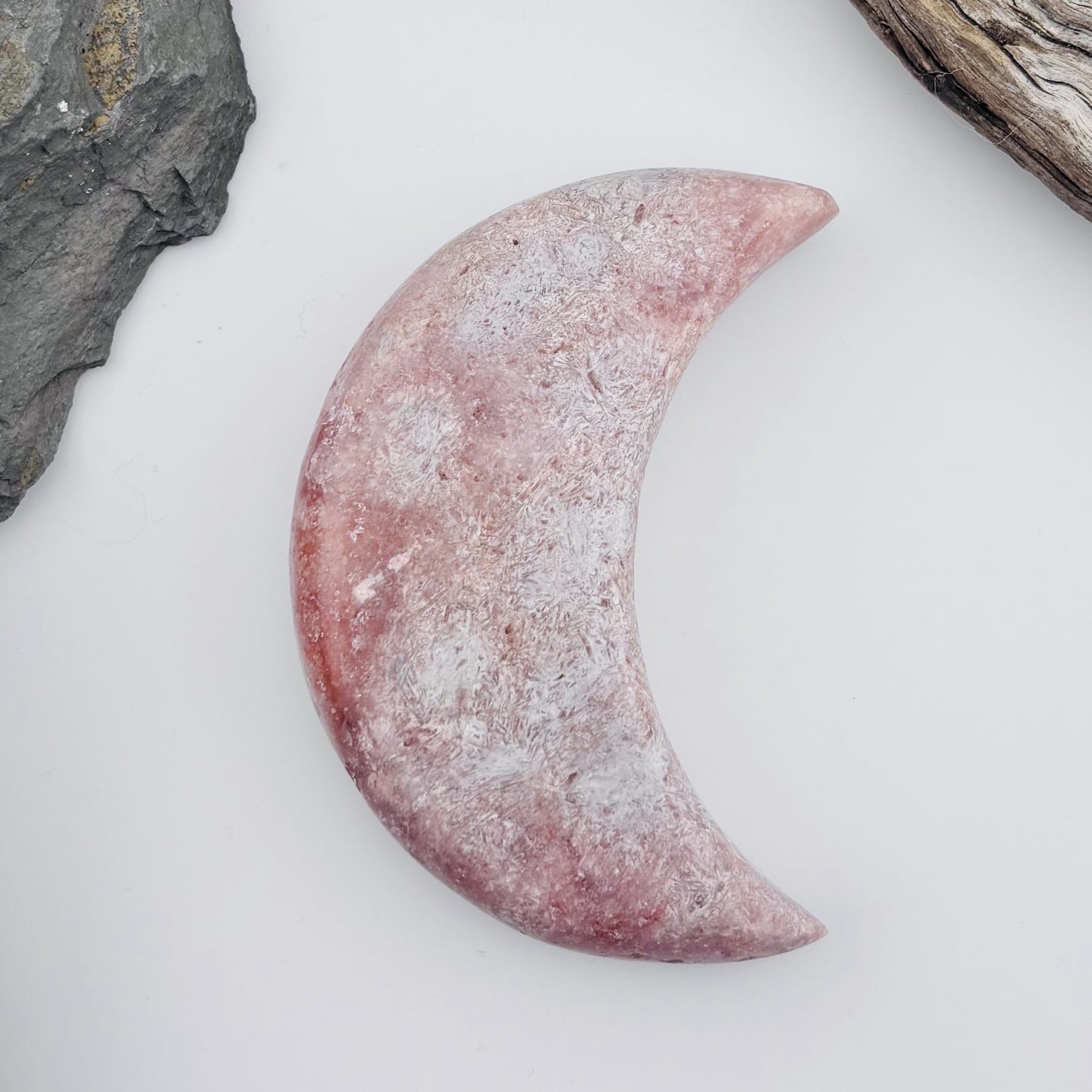 Brazilian Pink Amethyst Polished Moon - 200 grams / 11 cms