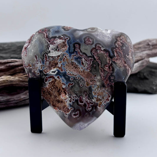 Brazilian Banded Druzy Agate Heart