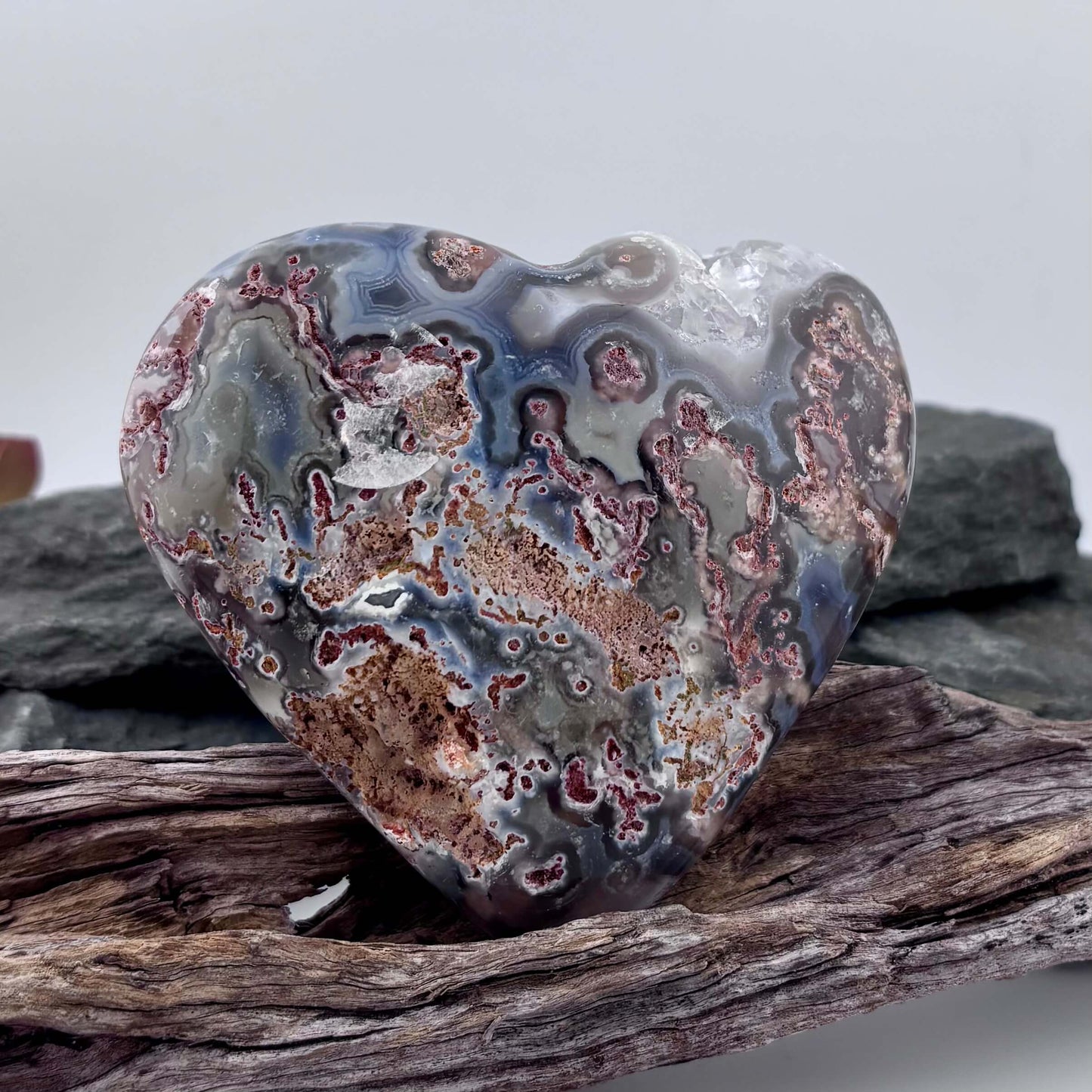 Brazilian Banded Druzy Agate Heart