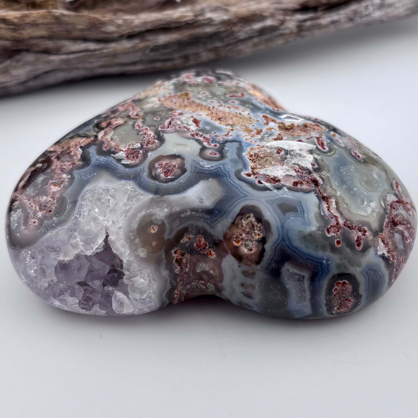 Brazilian Banded Druzy Agate Heart