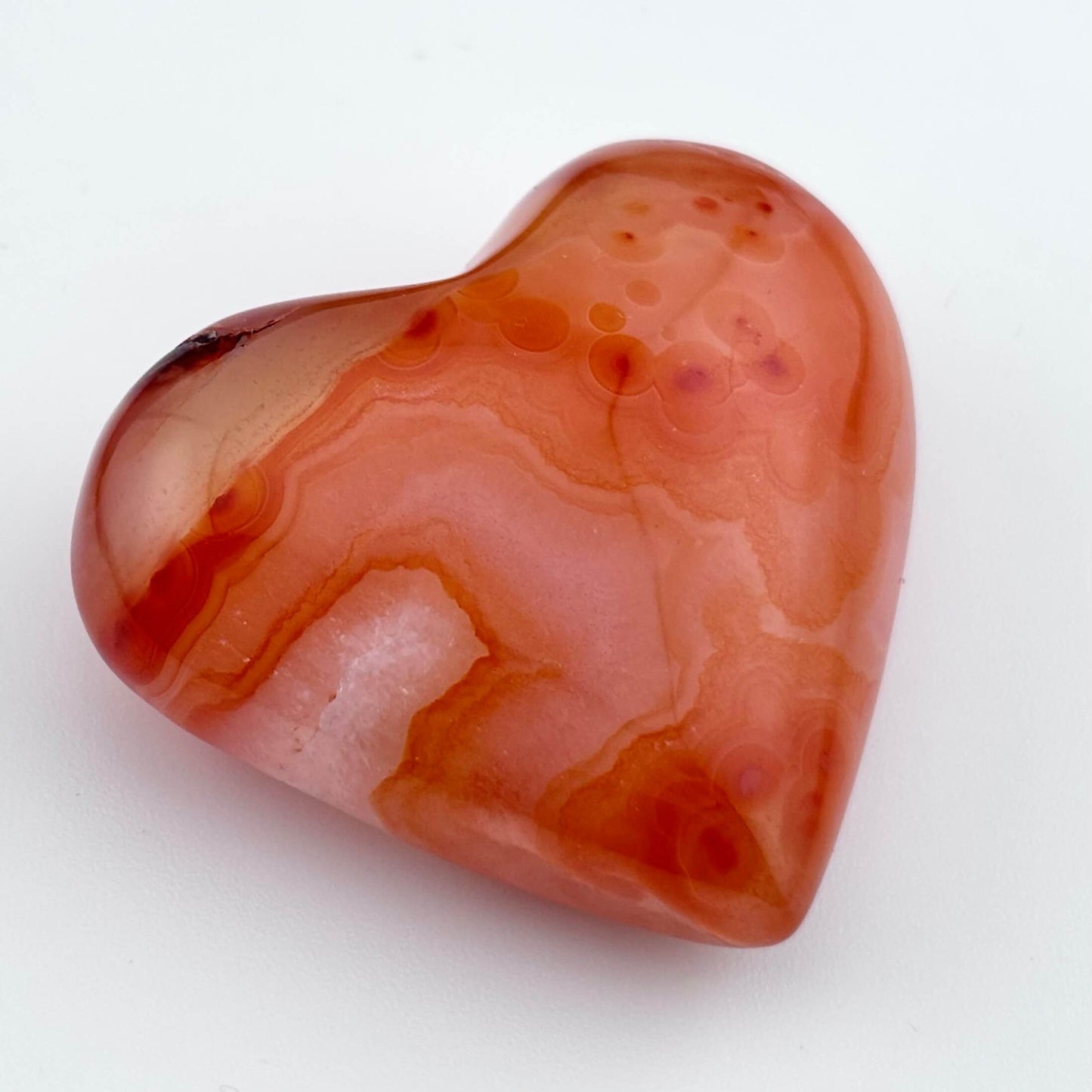 Unique Banded Carnelian Druzy Heart - 31 grams / 4cms