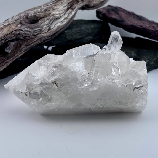 Large Brazilian Clear Quartz Cluster Polished Point