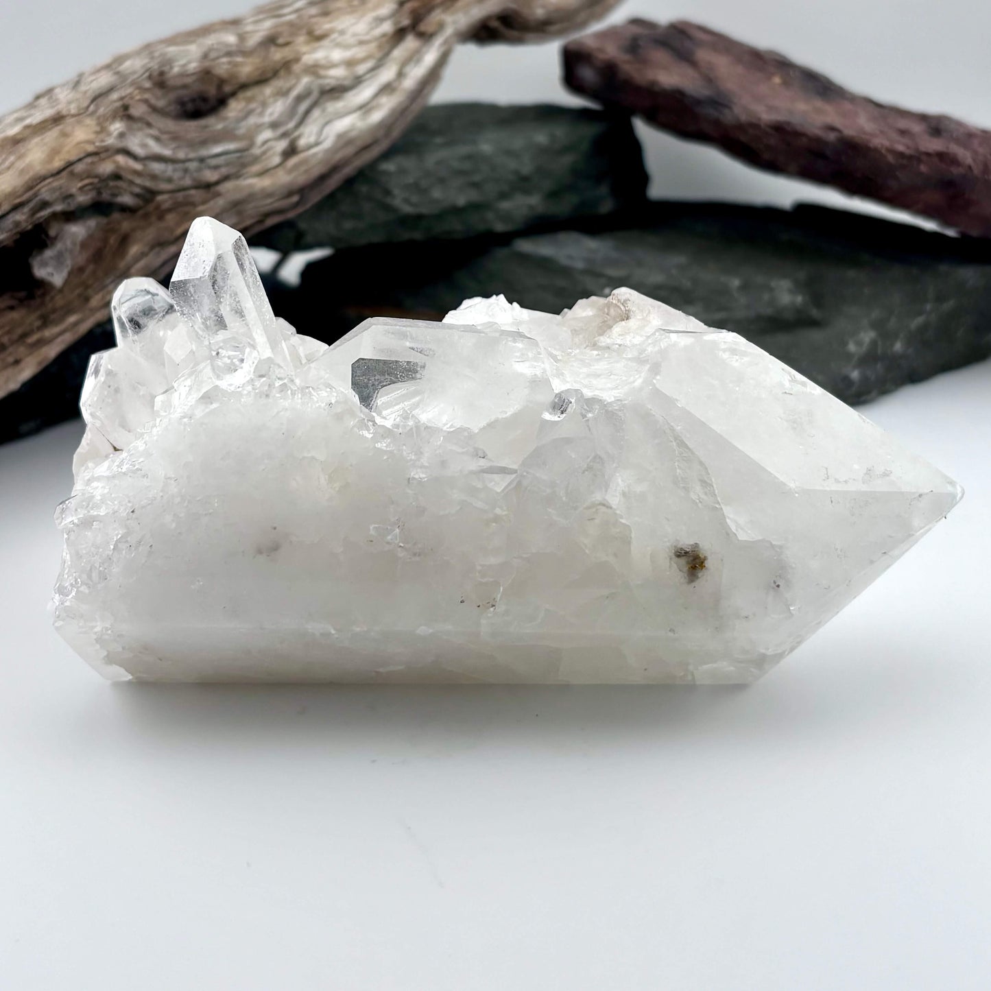 Large Brazilian Clear Quartz Cluster Polished Point