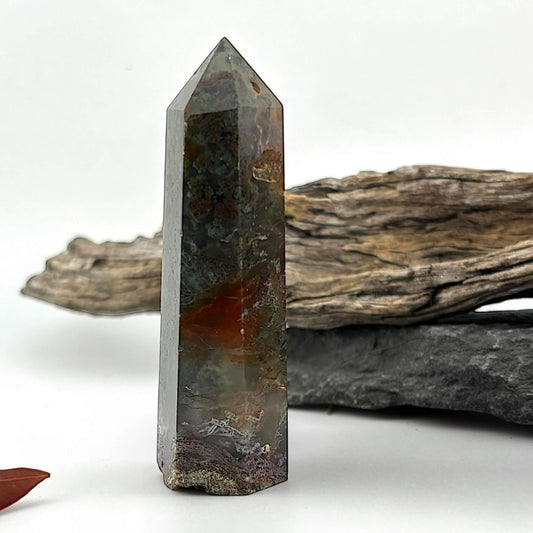 Fire Druzy Moss Agatę Tower