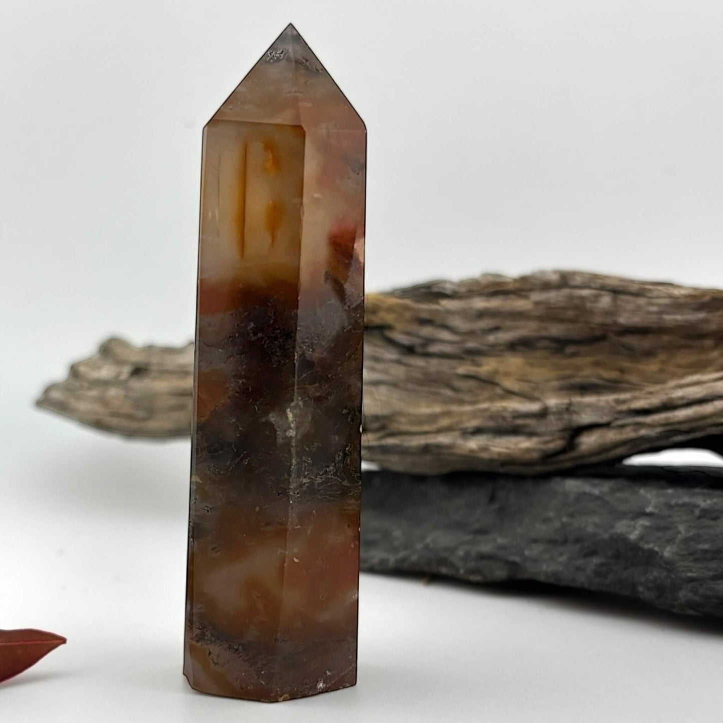 Fire Druzy Moss Agatę Tower