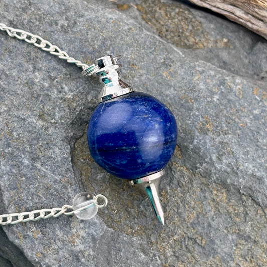 Sodalite Blue stone pendulum on a silver chain