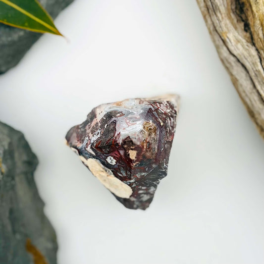 Mexican druzy Crazy Lace Agate Tower top view