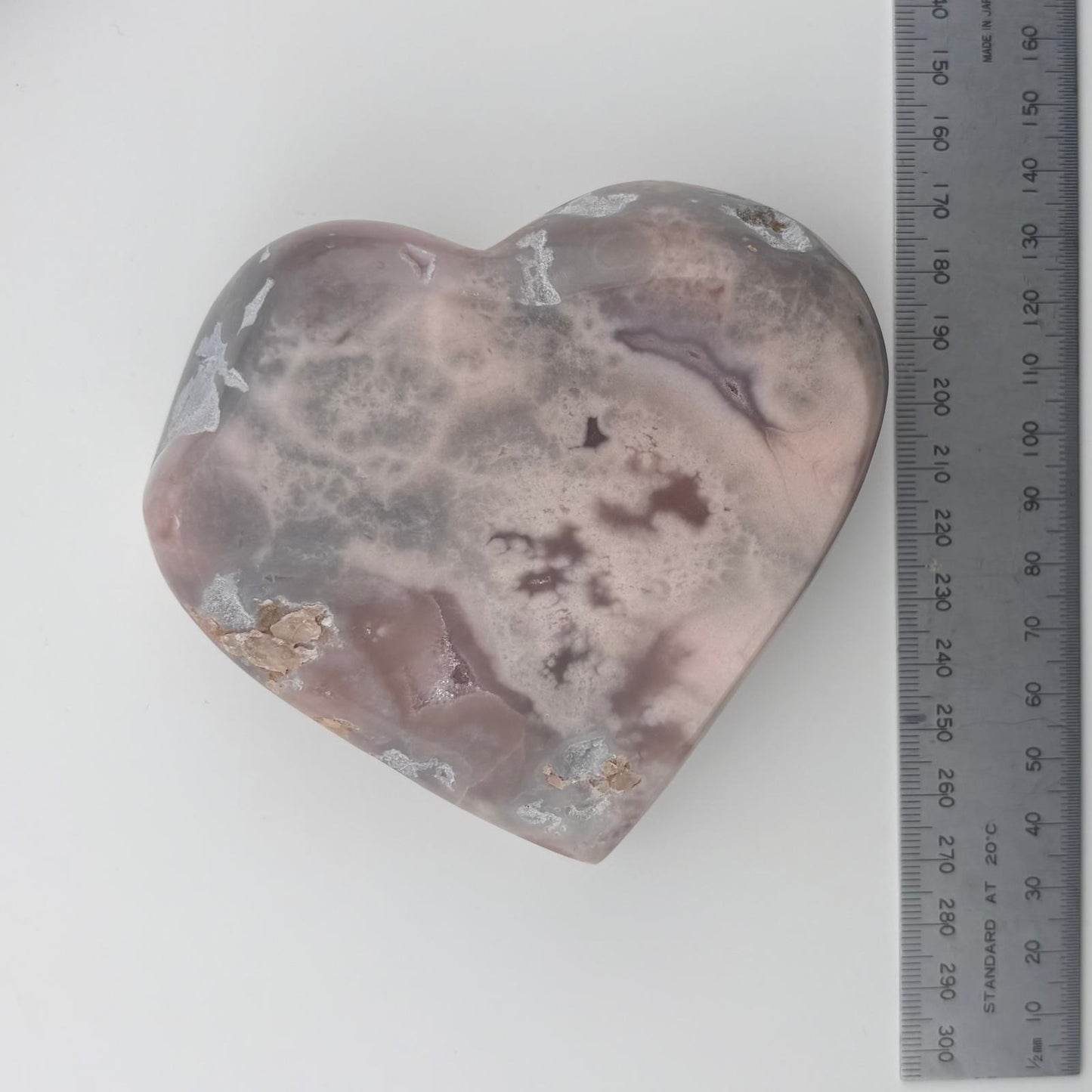 BIG Brazilian Pink Amethyst Milky Banded Druzy Heart - 472 grams