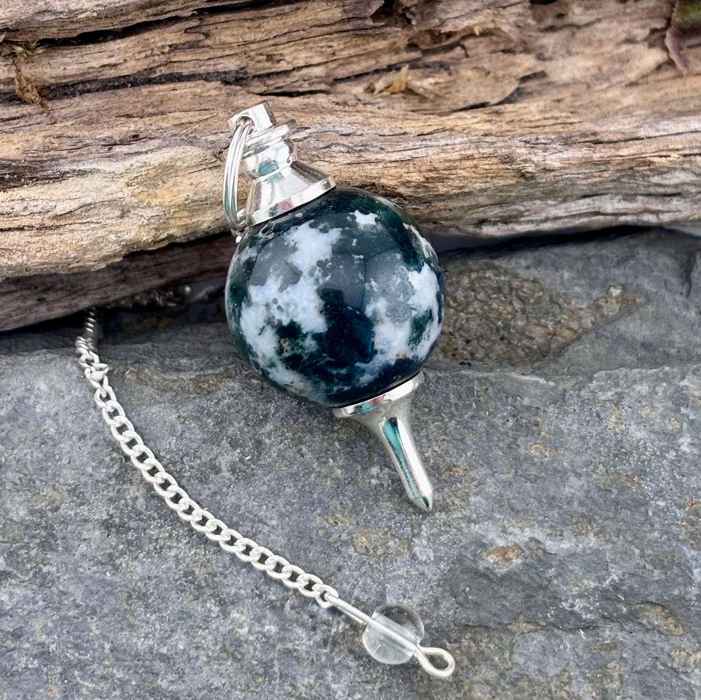 Moss Agate Pendulum
