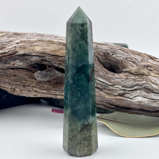 Moss Agate Polished Tower