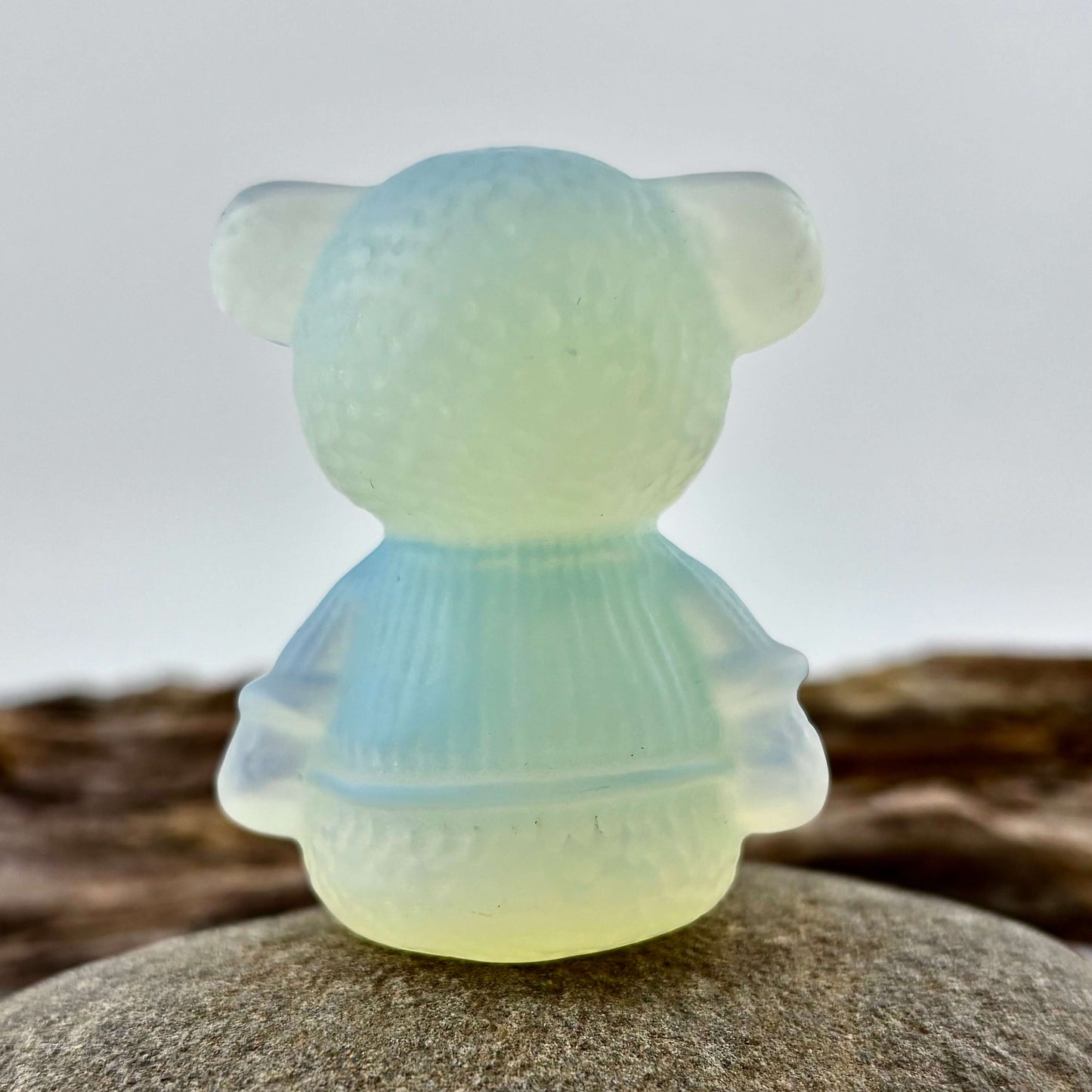 Opalite Carved Teddy Bear - 89 grams /5.5 cm