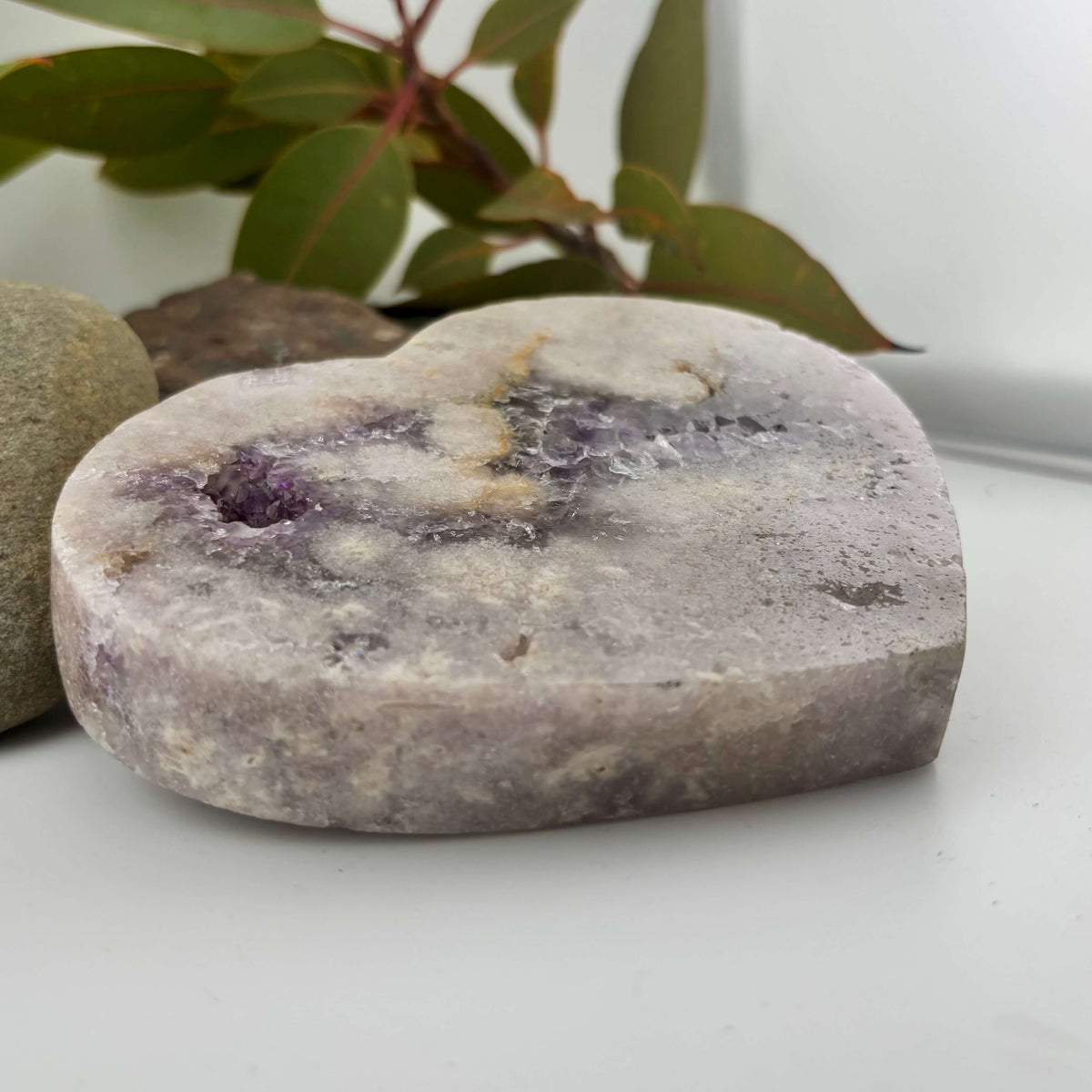 Brazilian Pink Amethyst Polished Heart - 580 grams (#144)
