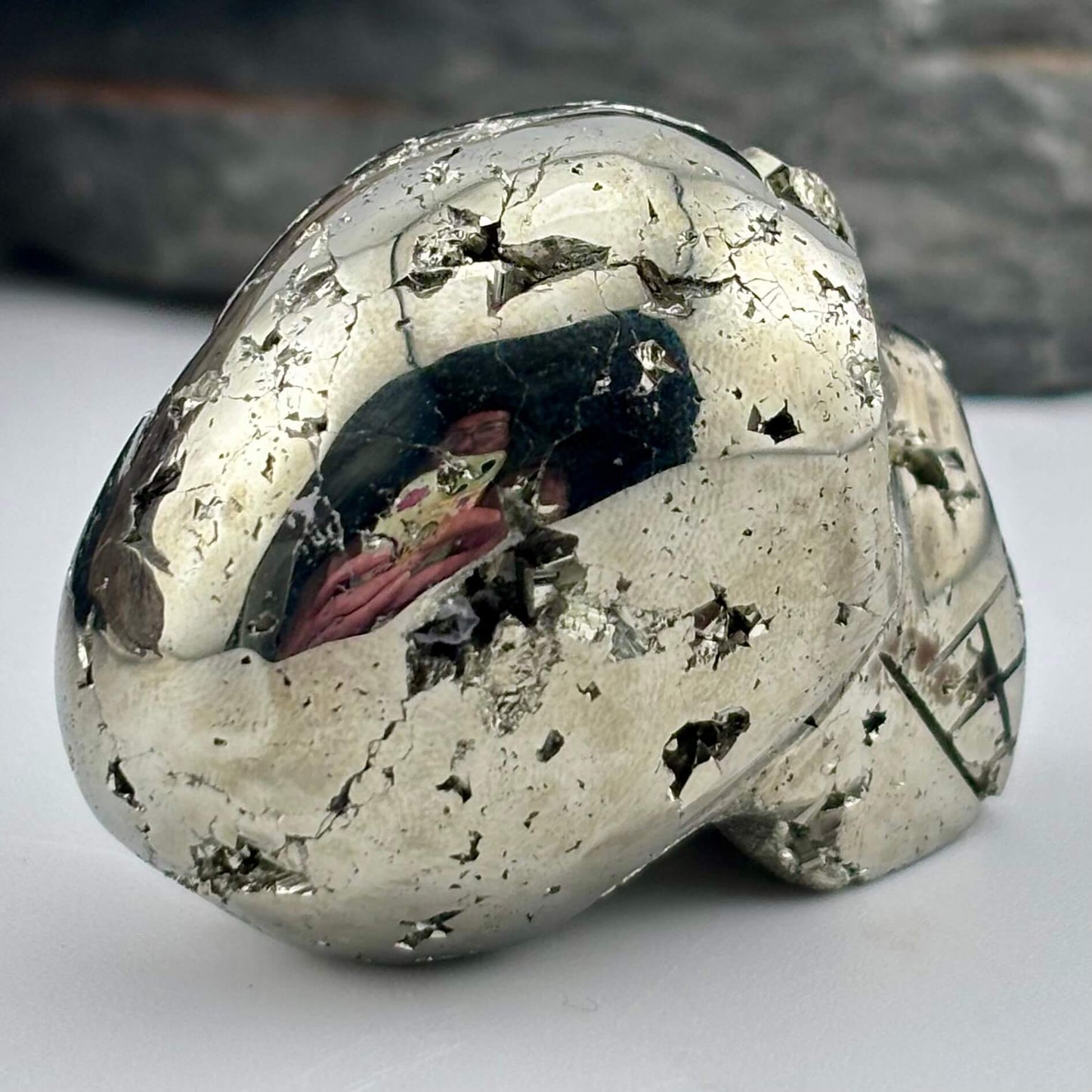 Pyrite Carved Skull