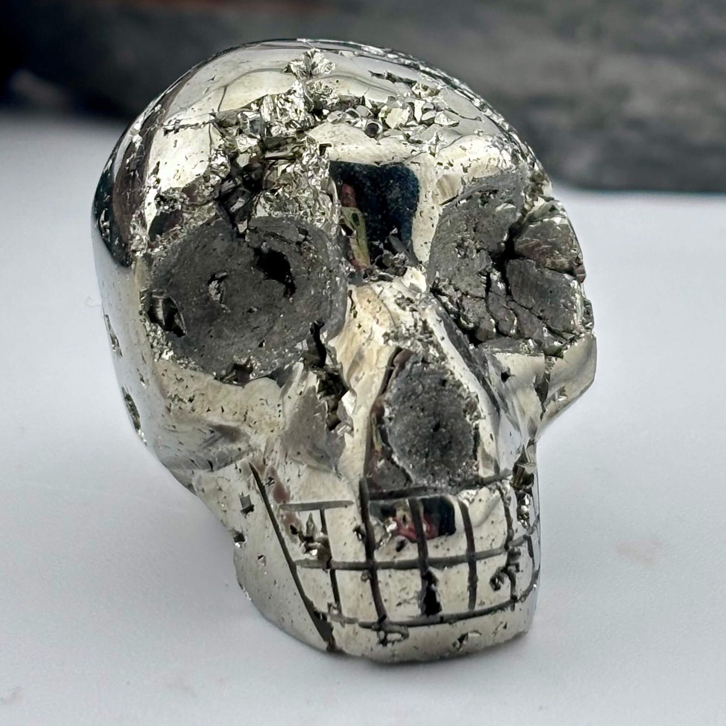 Pyrite Carved Skull