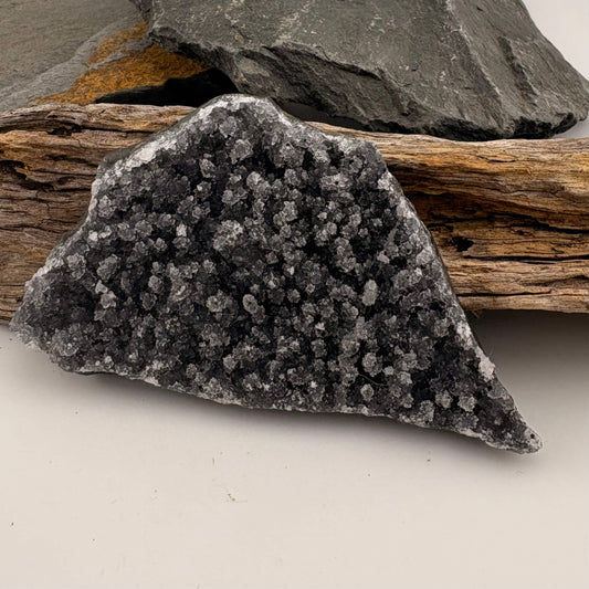 Brazilian Black Amethyst Druzy Cluster Flat - 70 gram