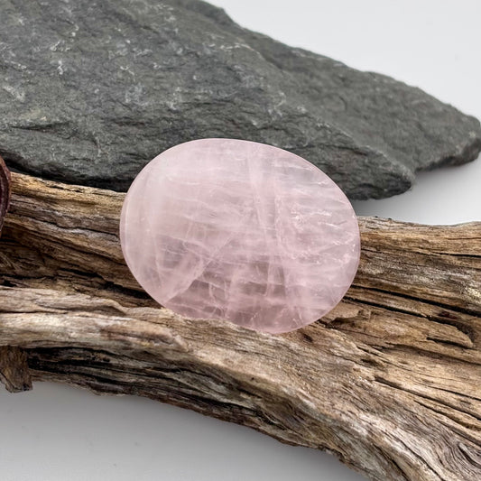 Rose Quartz Oval Worry Thumb Stone