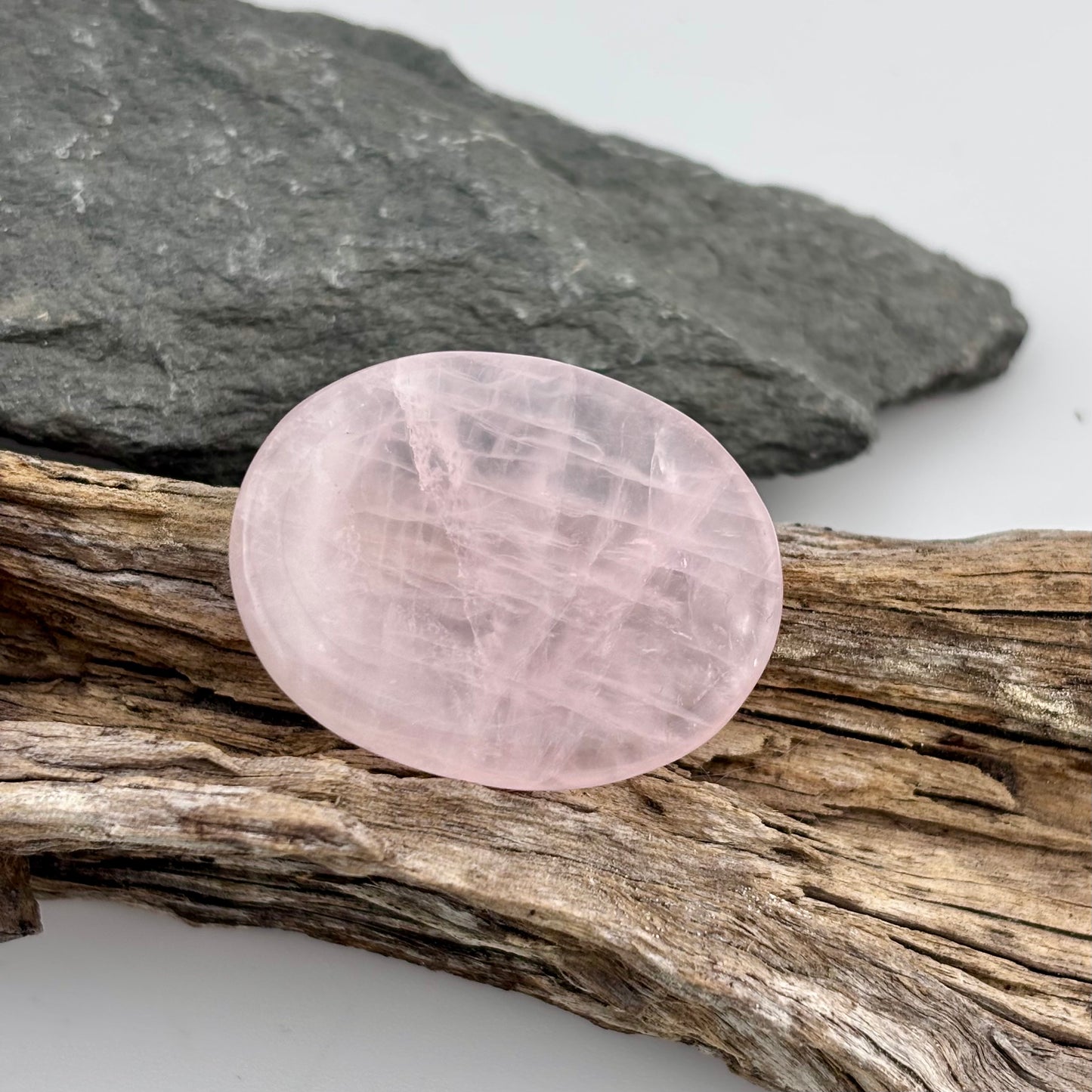 Rose Quartz Oval Worry Thumb Stone