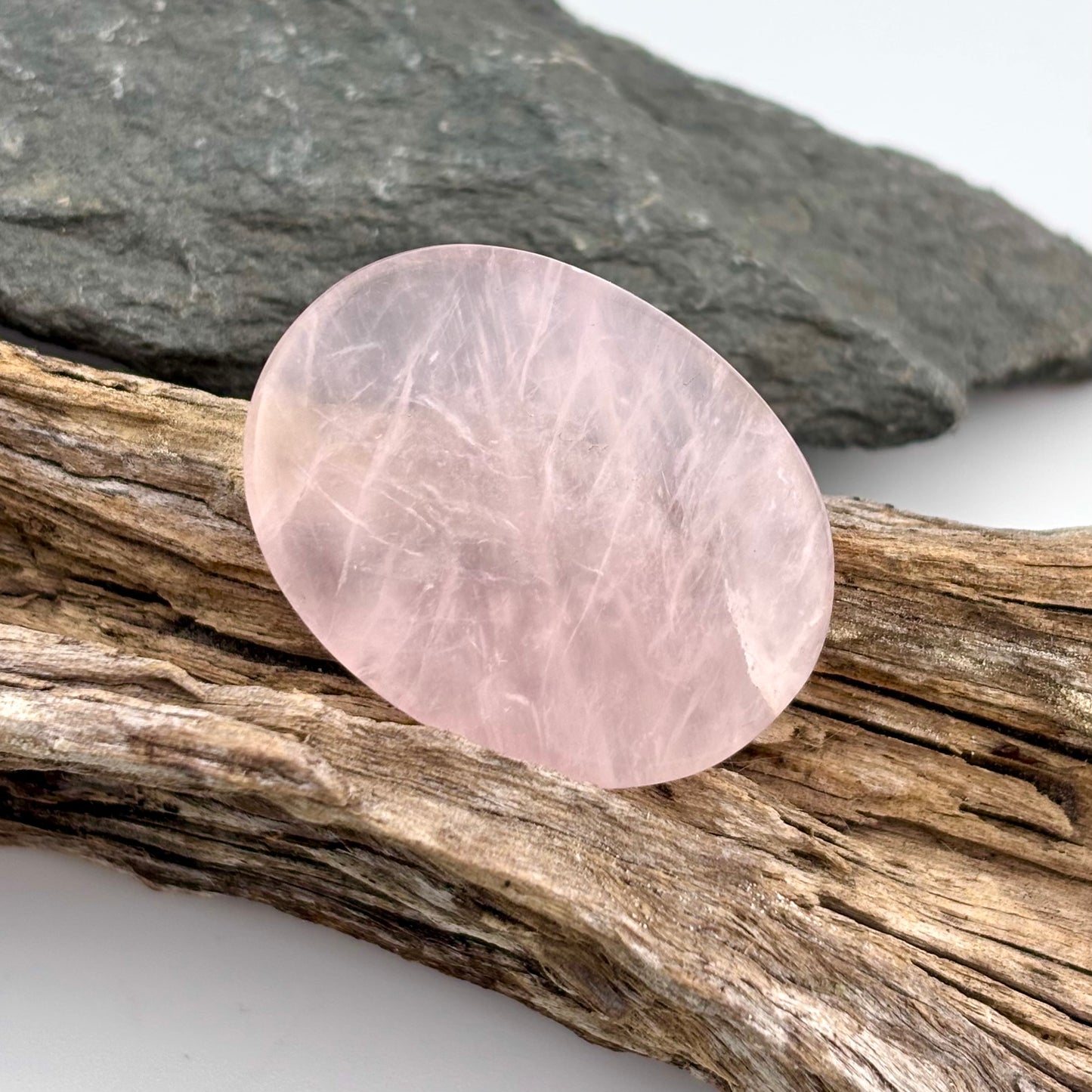 Rose Quartz Oval Worry Thumb Stone