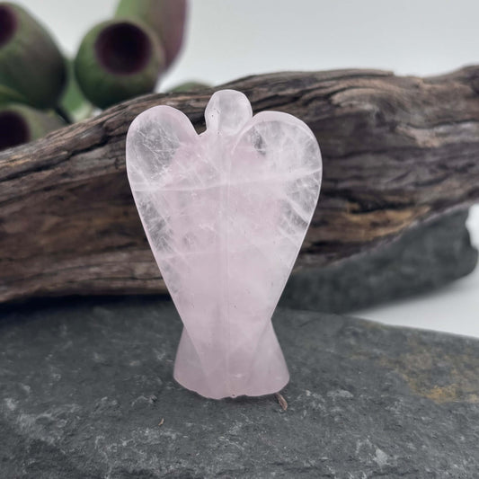 Rose Quartz Carved Angel - 5.5cm / 25 grams