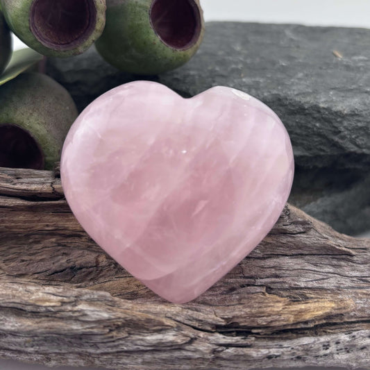 Rose Quartz Puffy Heart - 76 grams