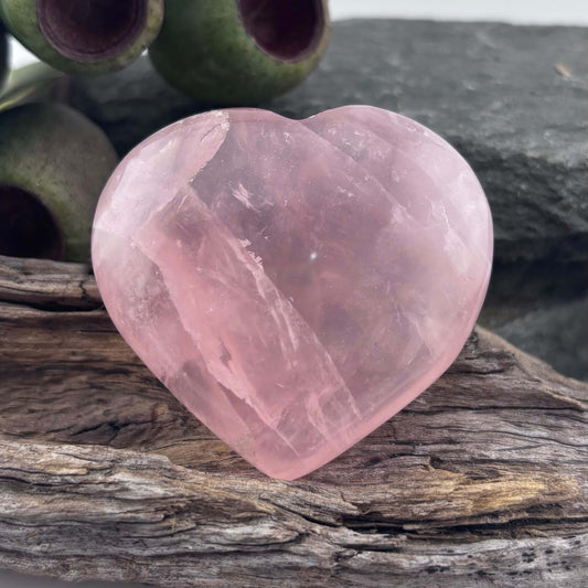 Rose Quartz Puffy Heart - 76 grams