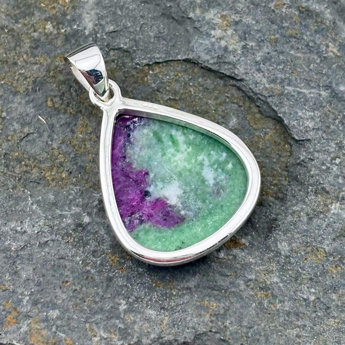 ruby zoisite Pendant sterling silver