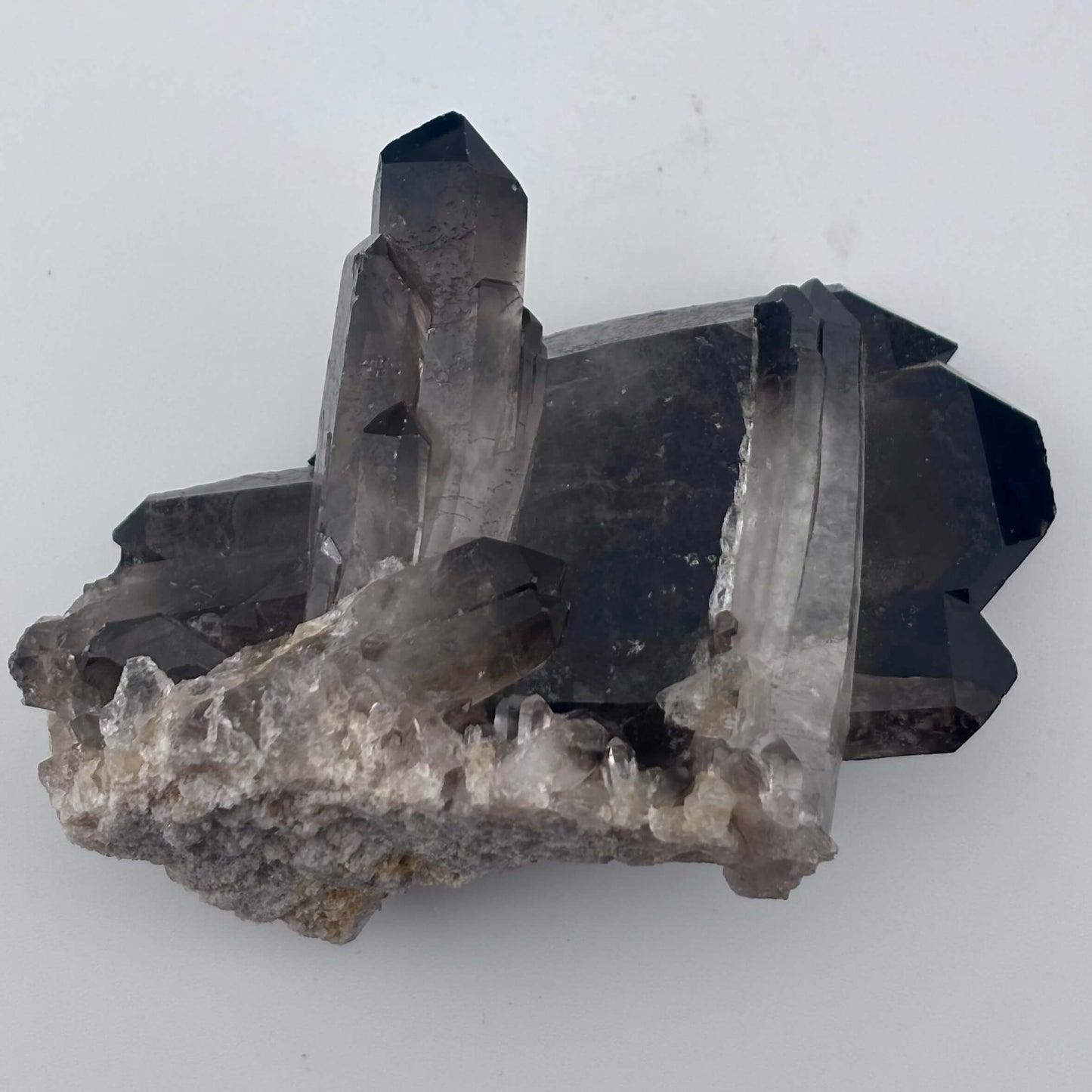 Brazilian Smoky Quartz Cluster with natural Terminator Points - 292 grams