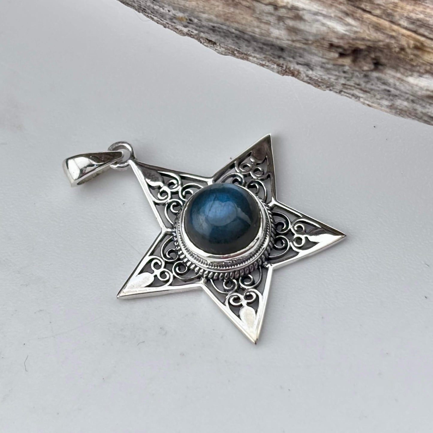 Labradorite Star Pendant Sterling Silver .925