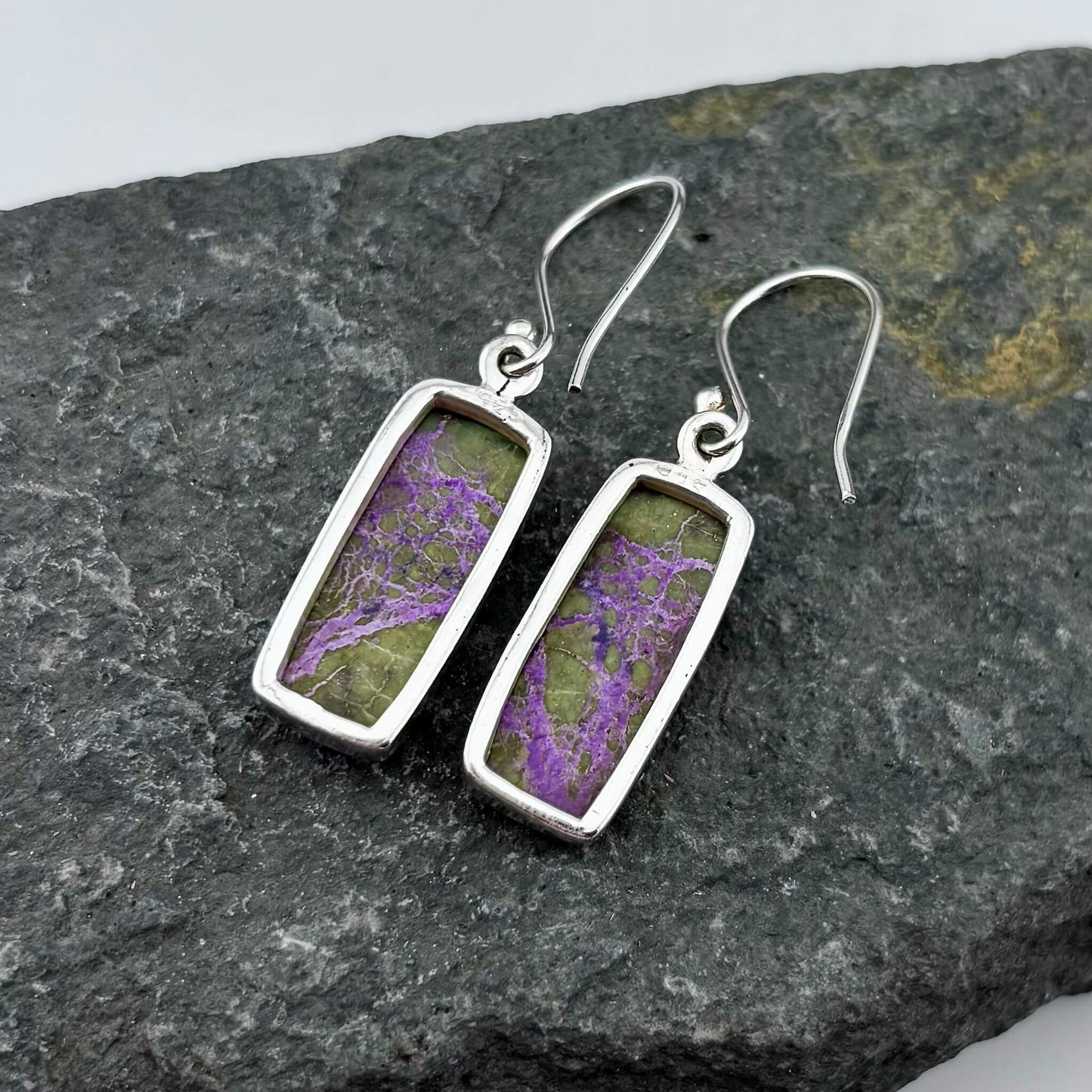 Variscite in Purpurite Earrings