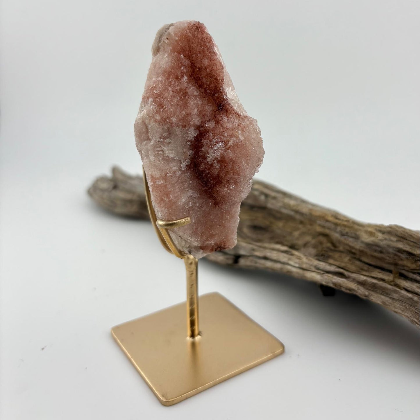 Brazilian Reddish Pink Amethyst Druzy Freeform on Stand - 140 grams