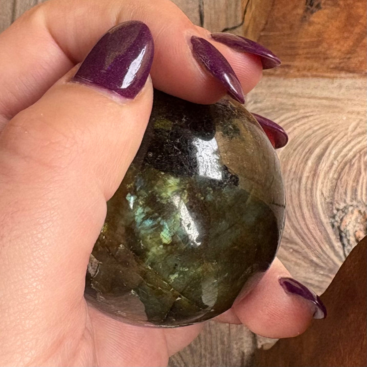 Labradorite Sphere - 192 grams / 5 cm (#2) - With Free Wooden Sphere Stand