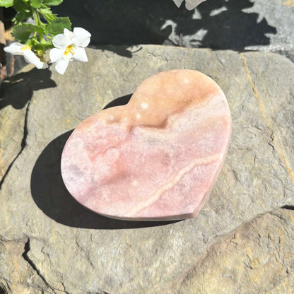 Brazilian Pink Amethyst Polished Heart - 197 grams (#102)