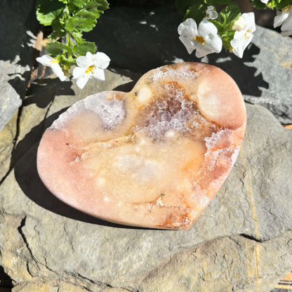 Brazilian Pink Amethyst Polished Heart - 390 grams (#111)