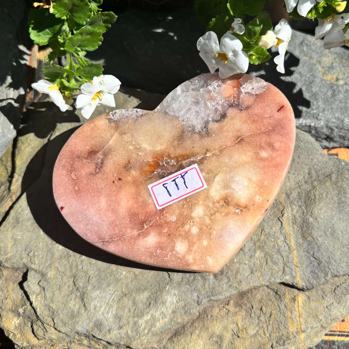 Brazilian Pink Amethyst Polished Heart - 390 grams (#111)