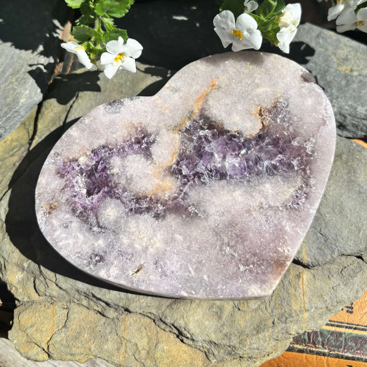 Brazilian Pink Amethyst Polished Heart - 580 grams (#144)