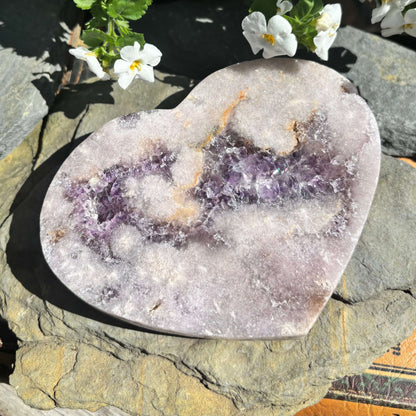 Brazilian Pink Amethyst Polished Heart - 580 grams (#144)