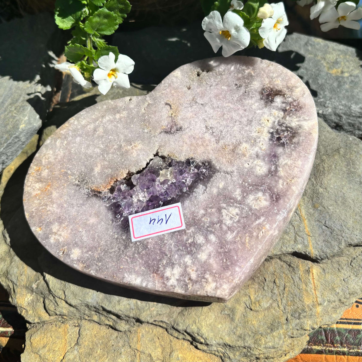 Brazilian Pink Amethyst Polished Heart - 580 grams (#144)