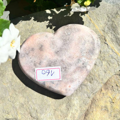 Brazilian Pink Amethyst Polished Heart - 133 grams (#160)