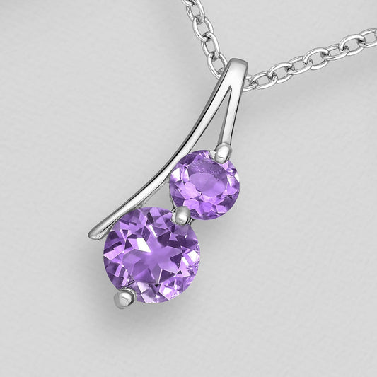 amethyst facetted pendant 