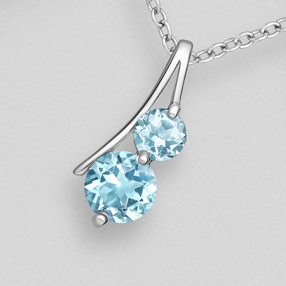 blue topaz facetted pendant 