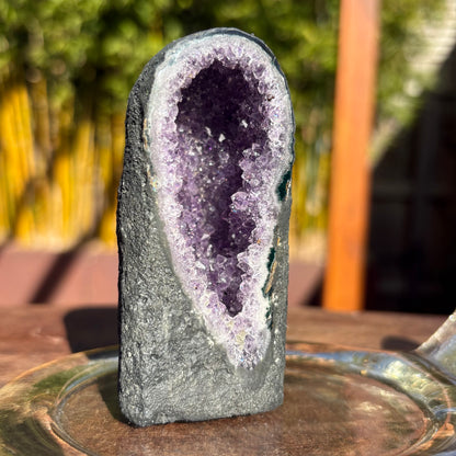 Unique Mini Perfect Uruguayan AAA+ Amethyst Cathedral Geode - 0.153 kgs / H 9cm