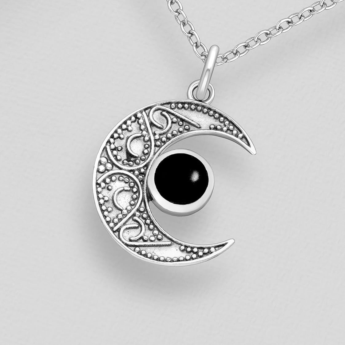 Black Onyx Moon pendant