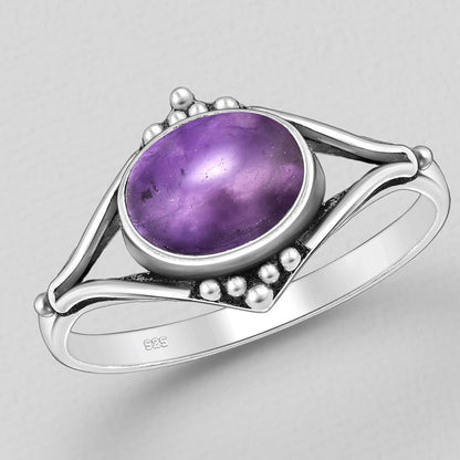Amethyst Ring - Sterling Silver .925 SZ US 8 18.55mm
