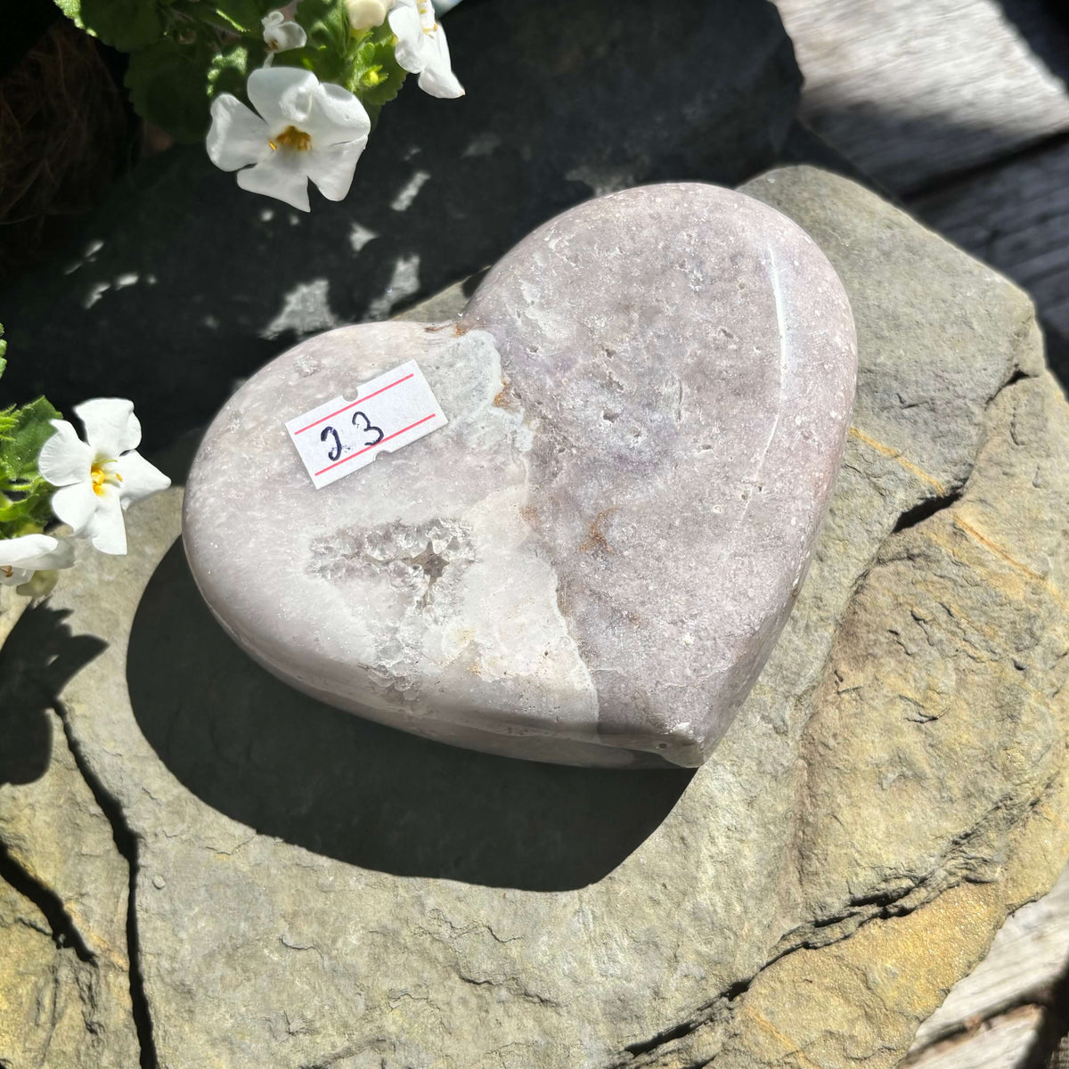 Brazilian Pink Amethyst Polished Heart - 404 grams (#23)