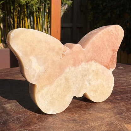 Brazilian Pink Amethyst Druzy Polished Butterfly - 200 grams / 10 cms