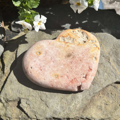 Brazilian Pink Amethyst Polished Heart - 220 grams (#25)