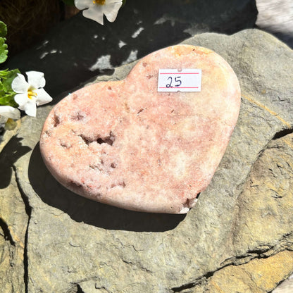 Brazilian Pink Amethyst Polished Heart - 220 grams (#25)